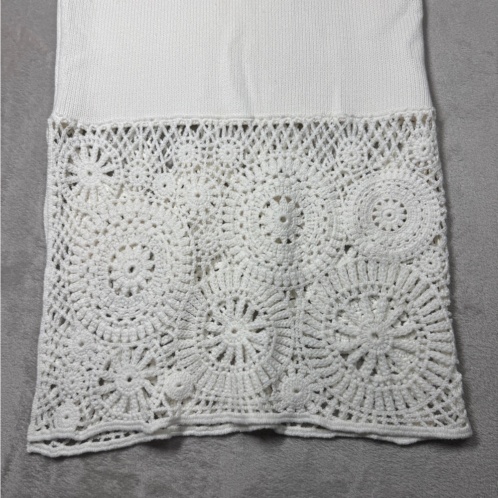 Anthropologie House of Harlow Crochet 100% Cotton Boho Midi Off White Skirt XS - Picture 5 of 16